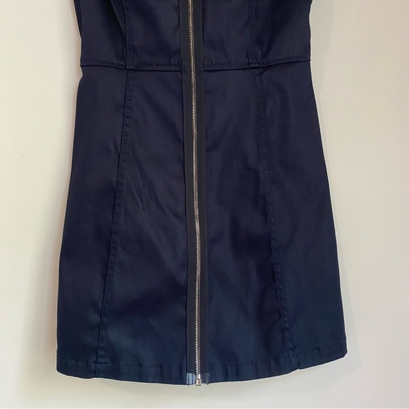 7 For All Mankind black sleeveless zip denim dress women’s size M - Picture 3 of 9